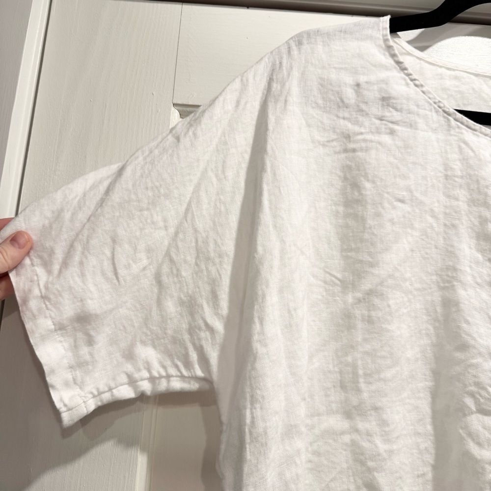 PureJill‎ J. Jill Short Sleeve Relaxed Linen Blouse Lagenlook Womens Size Large - Picture 4 of 12